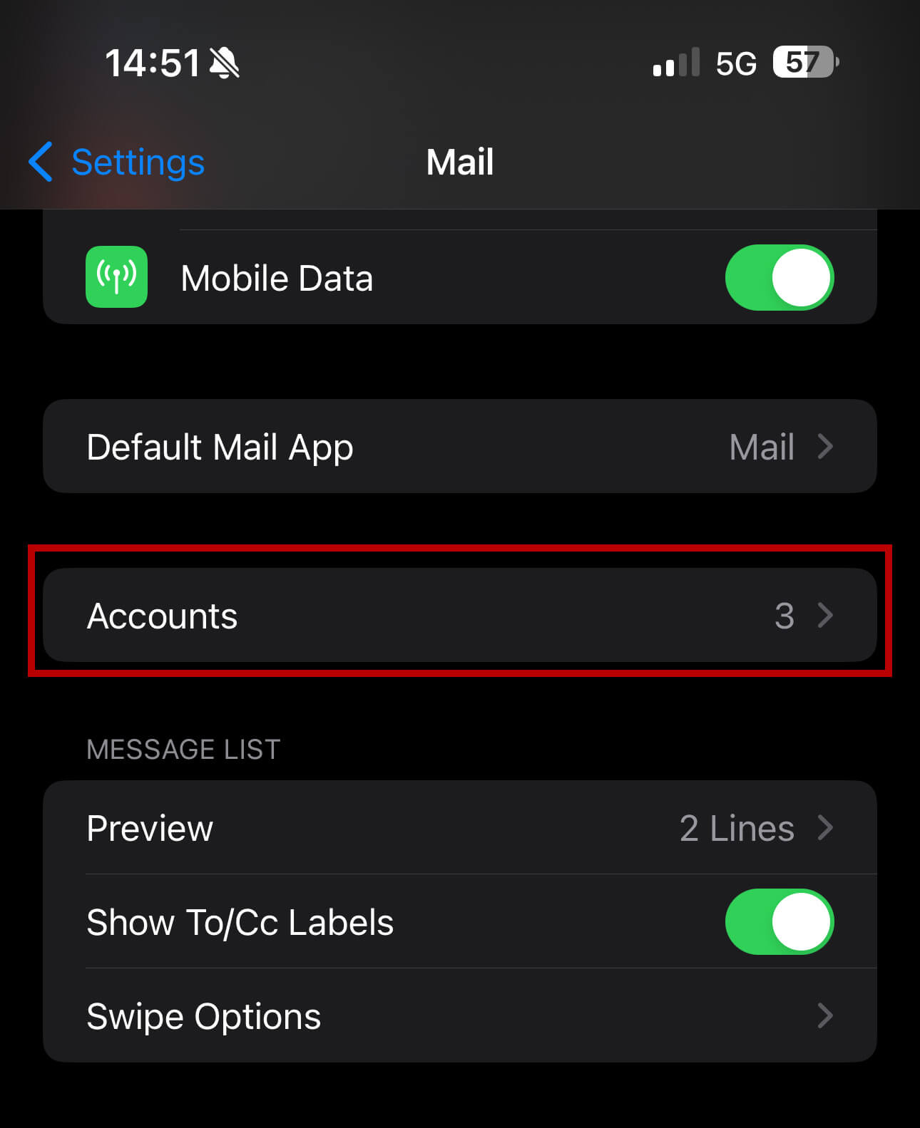 iPhone add account on iOS 15