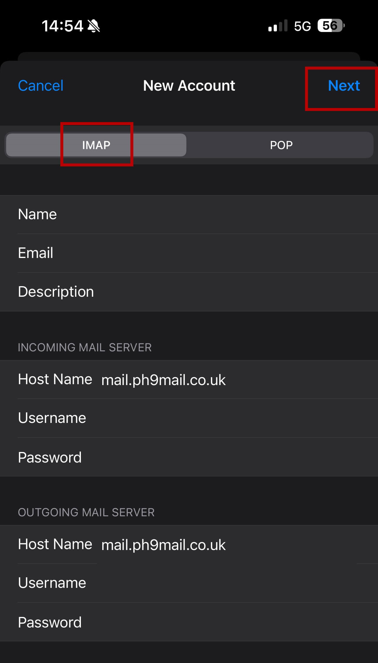 iPhone add account on iOS 15